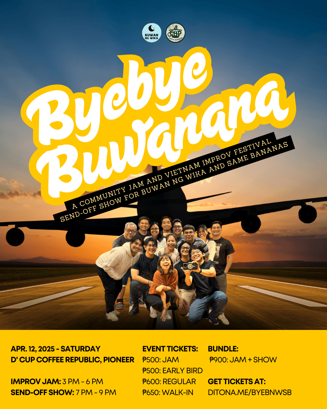 BYE BYE BUWANANA: A Vietnam Improv Festival Send-off Show for Buwan ng Wika and Same Bananas Poster