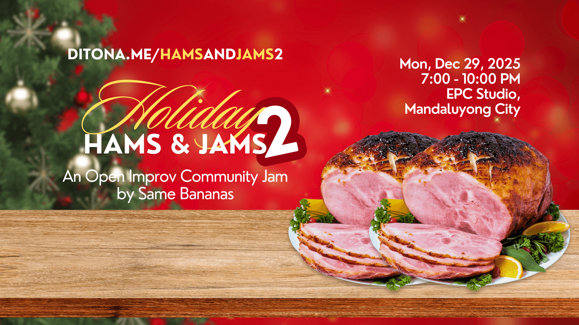 Holiday Hams & Jams 2: An Open Improv Community Jam Poster