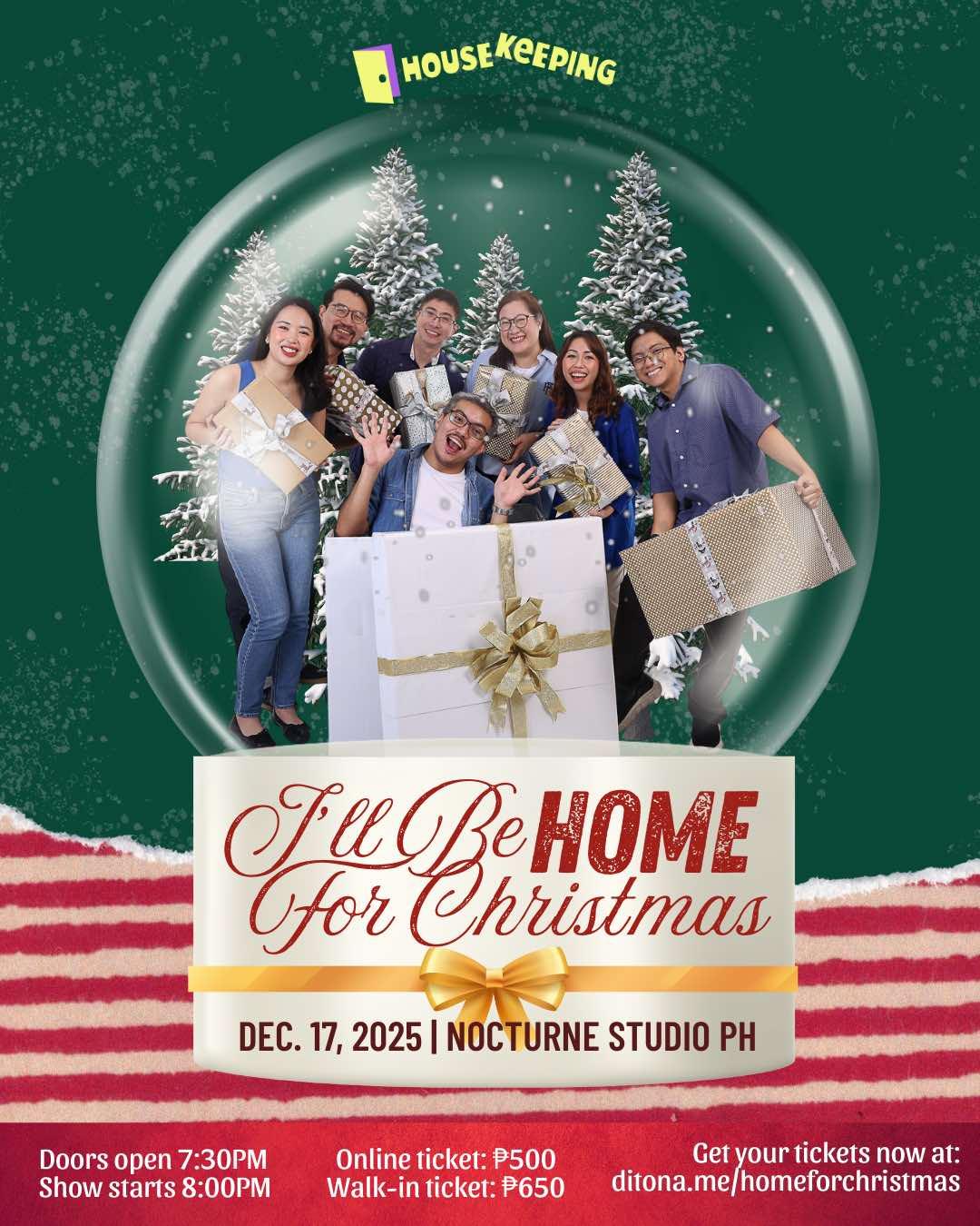 I'll Be HOME for Christmas: An Improvised Show by Housekeeping Improv Poster