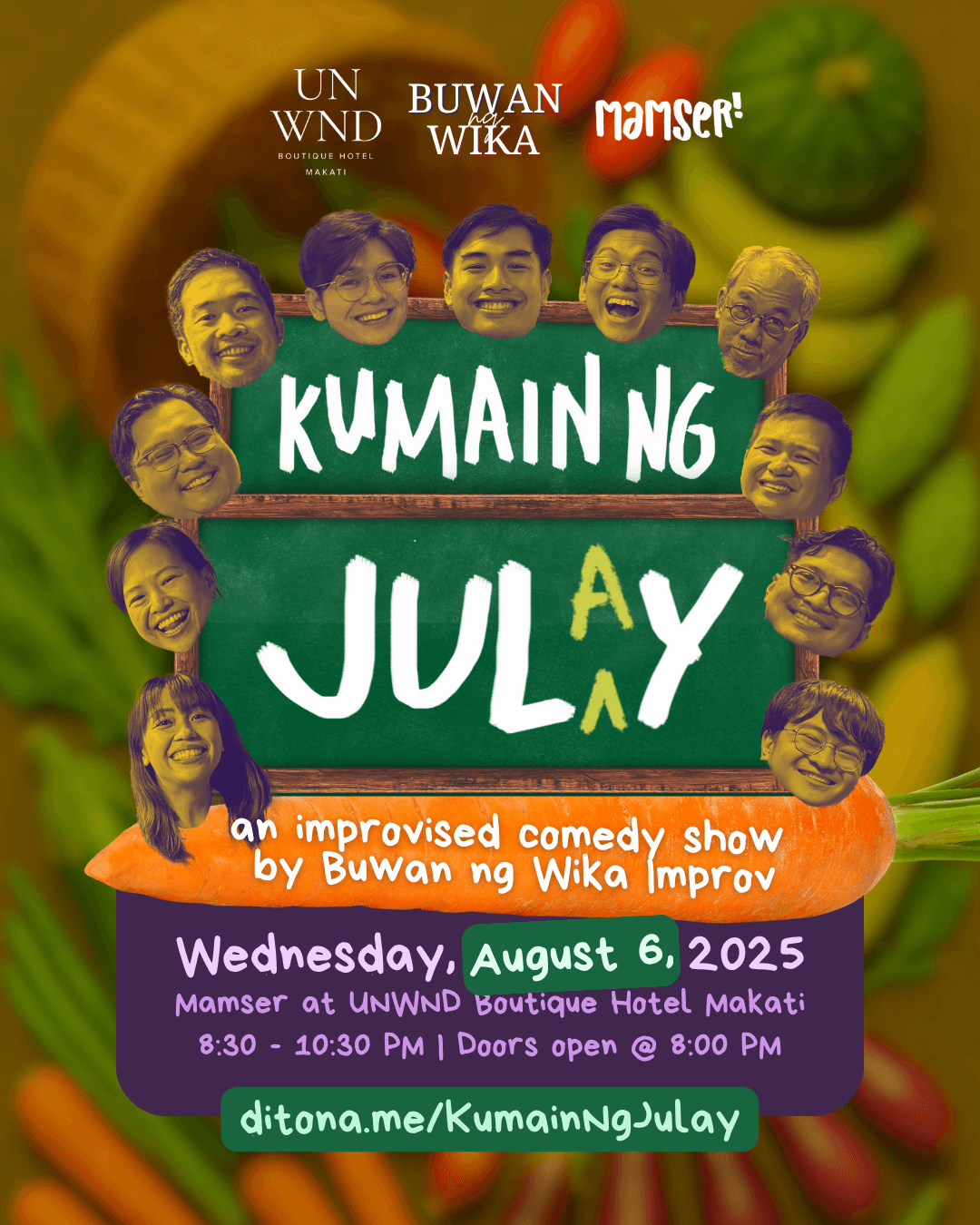 Kumain ng Julᵃy: An Improvised Comedy Show by Buwan ng Wika Improv Poster