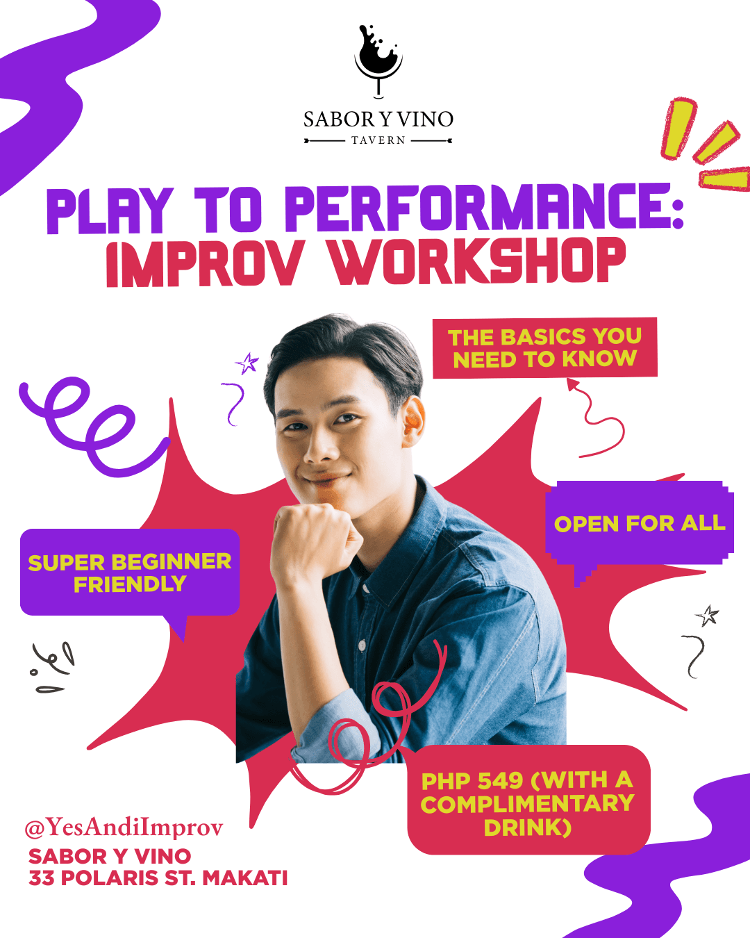 Play to Performance Improv Workshop (January 24) Poster