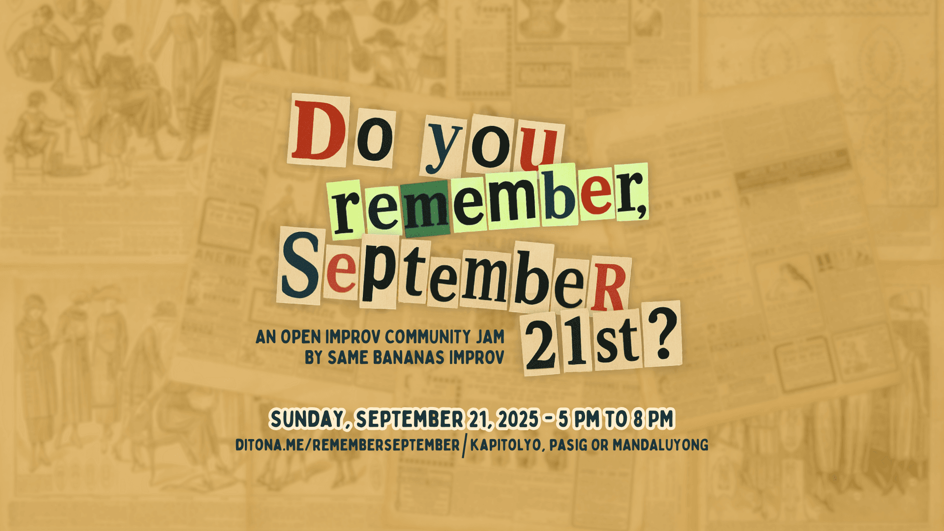 Remember, September: An Open Improv Community Jam by Same Bananas Poster