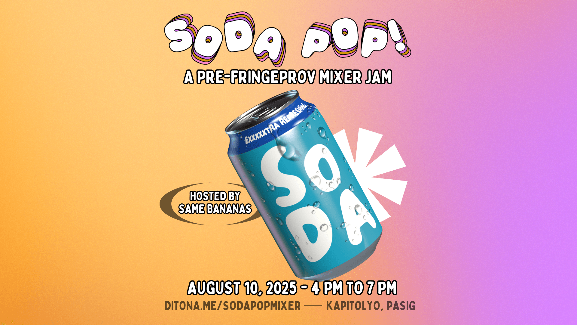 Soda Pop! A Pre-Fringeprov Mixer Jam Poster