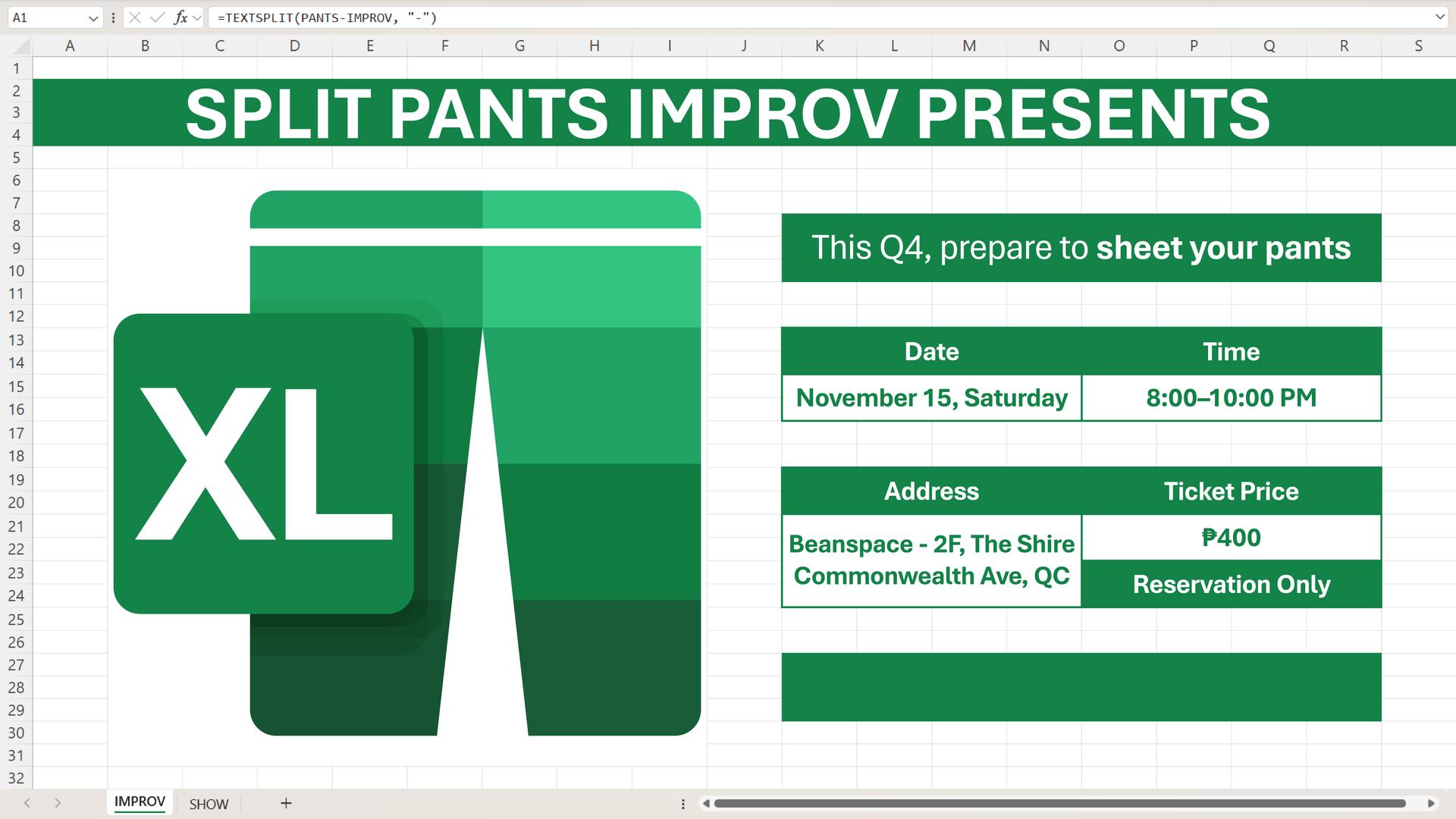 Split Pants Improv: XL Poster