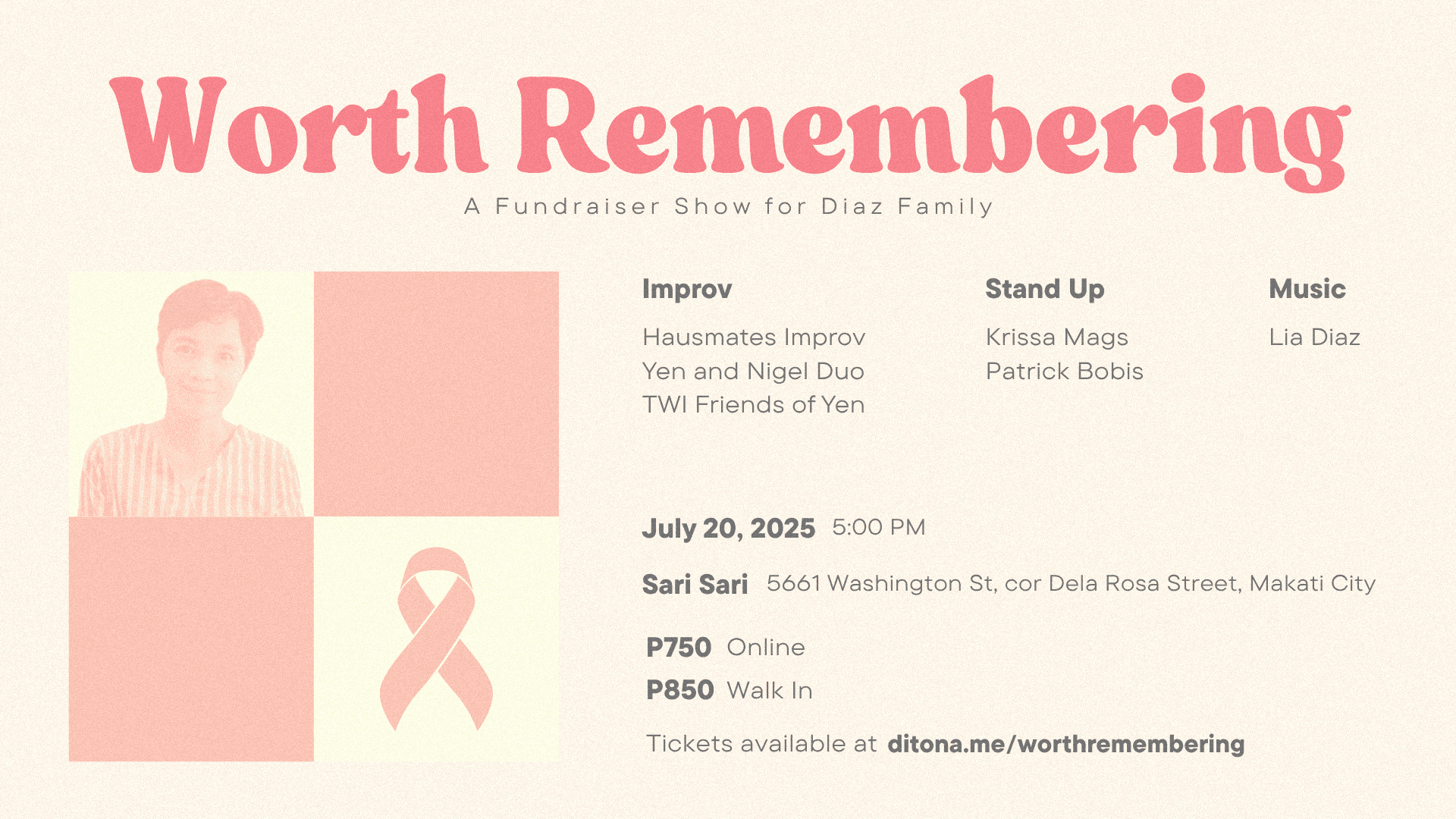 WORTH REMEMBERING: A Benefit Show for Diaz Family Poster