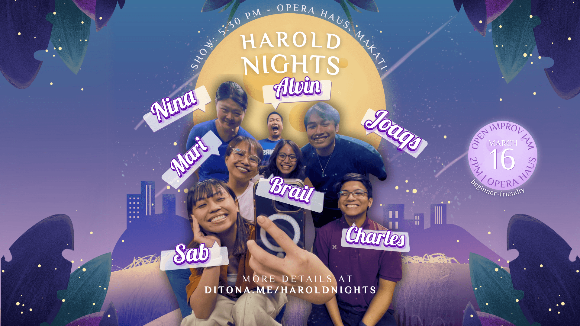 Harold Nights: A Long-form Improv Show + Improv Jam Poster