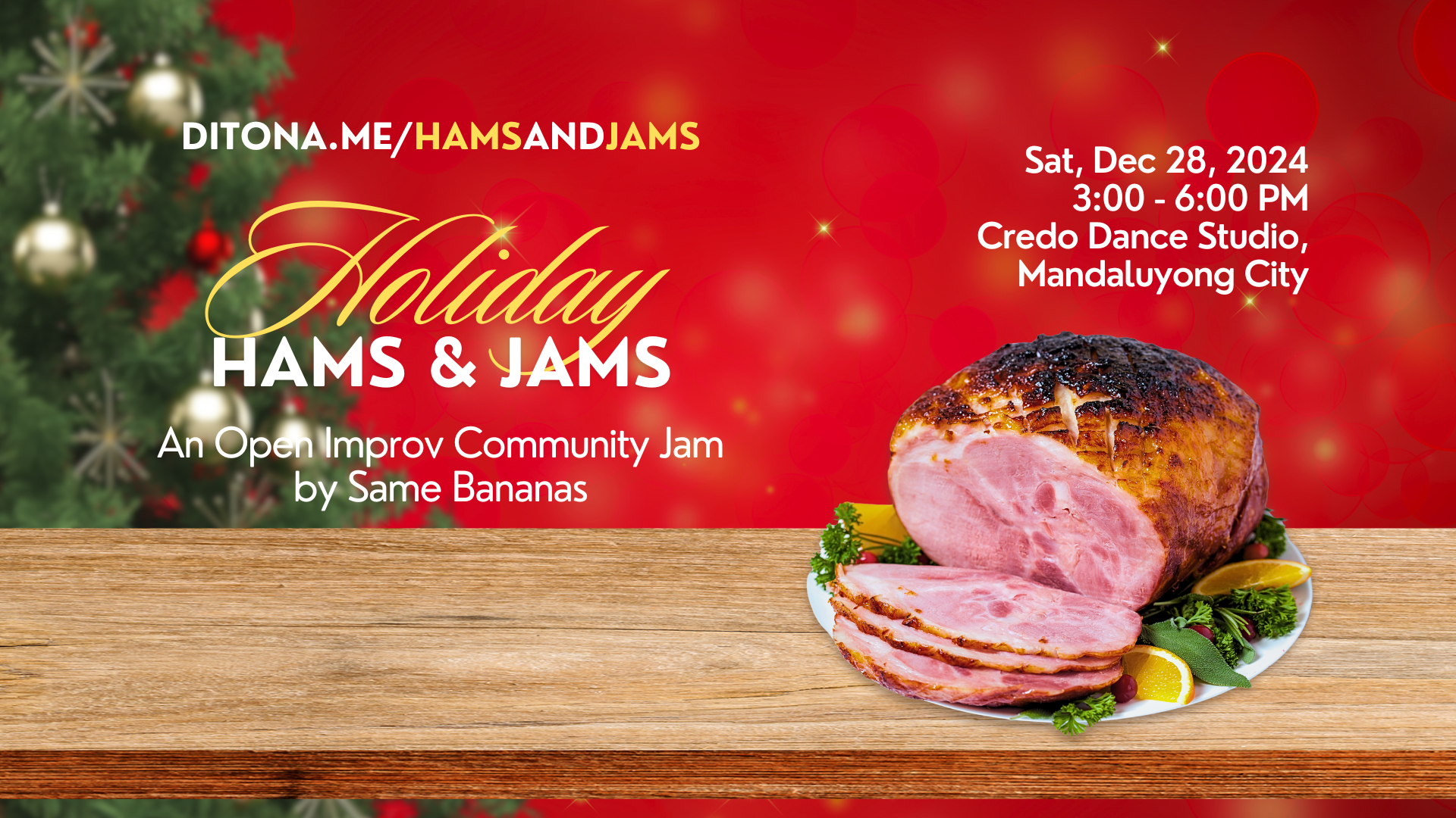 Holiday Hams & Jams: An Open Improv Community Jam Poster