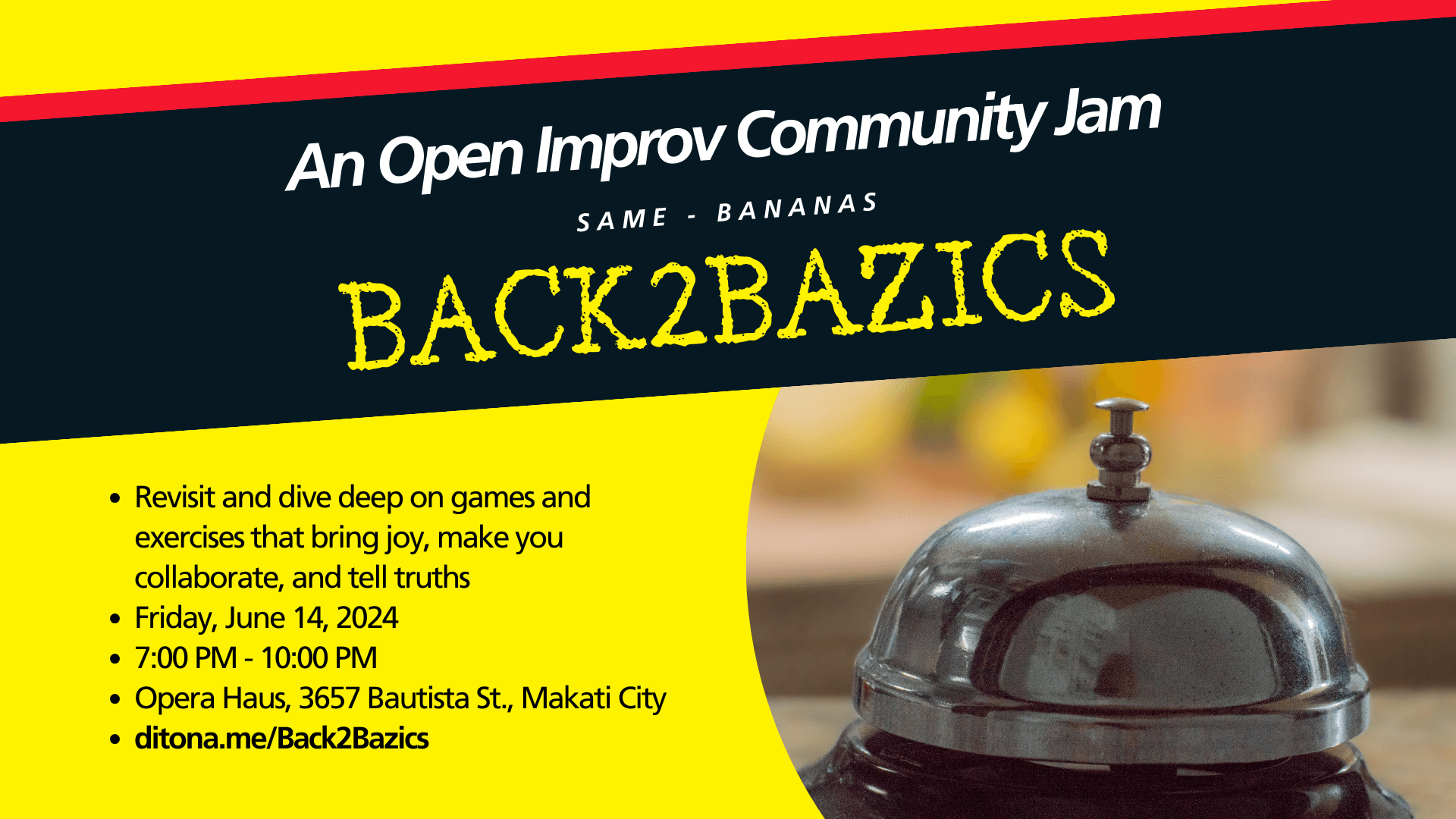 Back2Bazics: An Open Improv Community Jam Poster