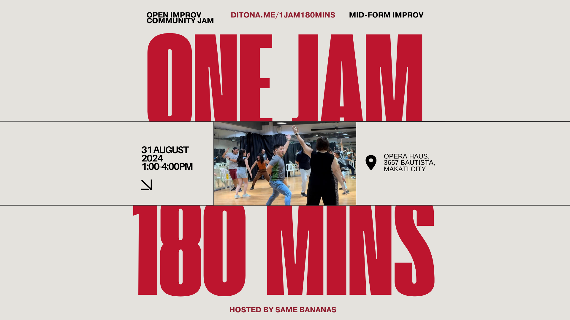 One Jam, 180 Minutes: An Open Improv Community Jam on Midform Games Poster