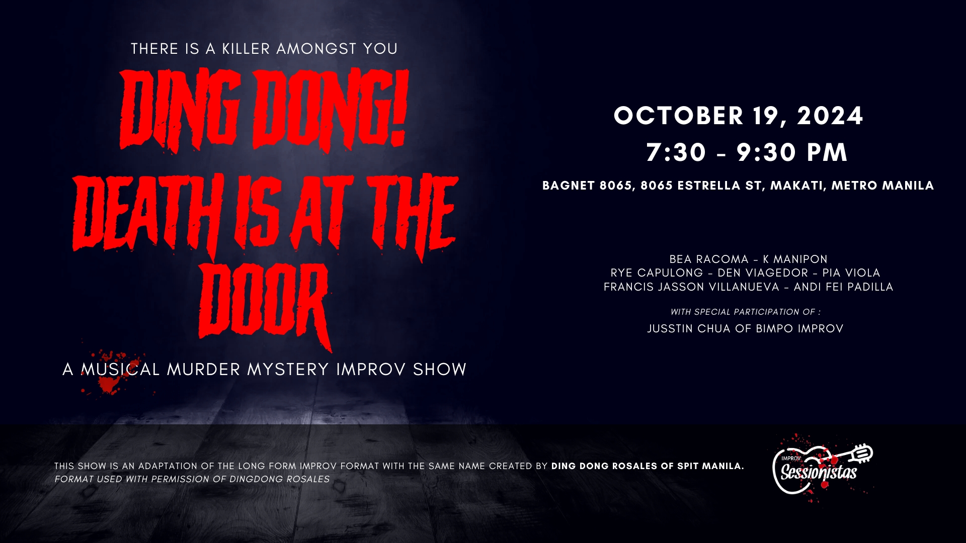 Ding Dong! Death Is At The Door | A Musical Murder Mystery Improv Show Poster