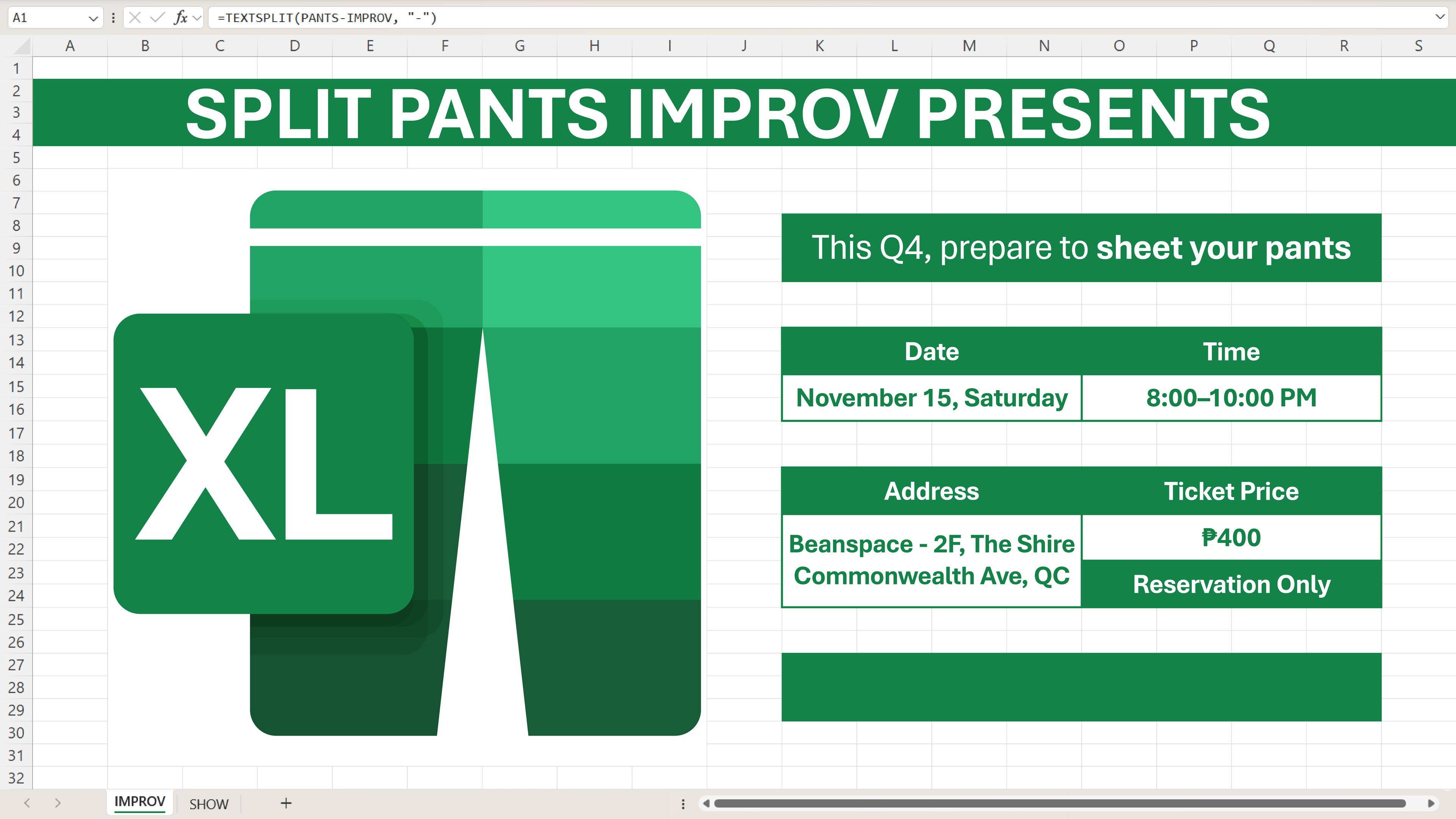 Split Pants Improv: XL Poster