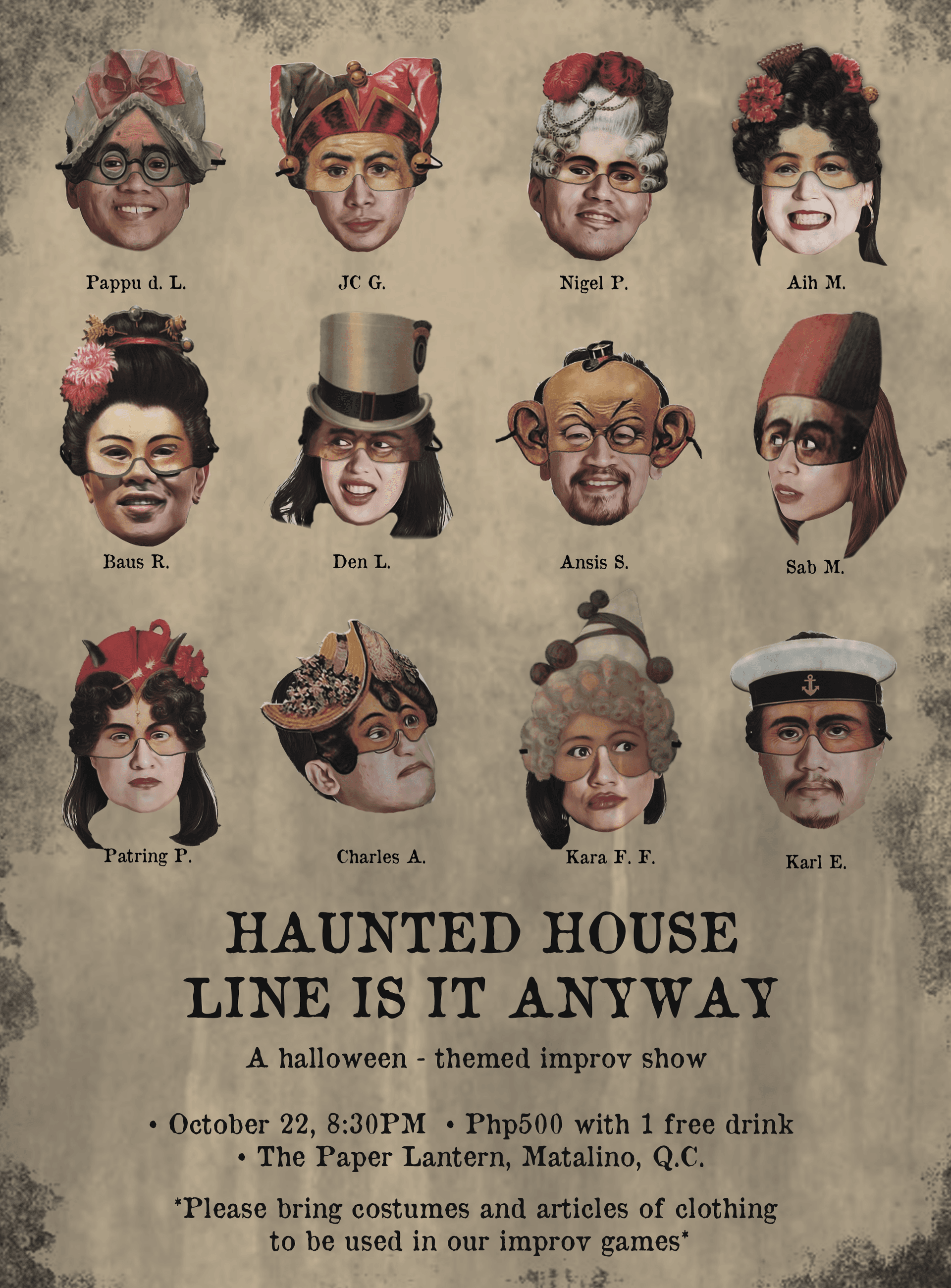 Haunted House Line Is It Anyway? A Halloween-themed improv show Poster
